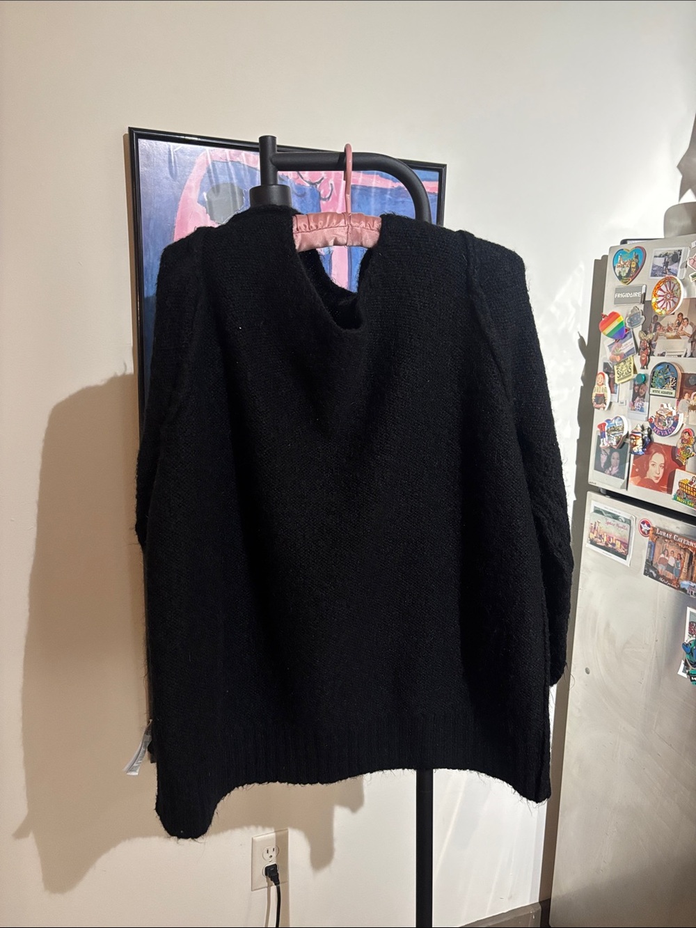 Old Navy Black Crewneck Textured Knit Sweater